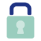 Icon of a padlock representing security