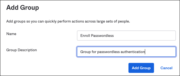 Create Test group Create Test group