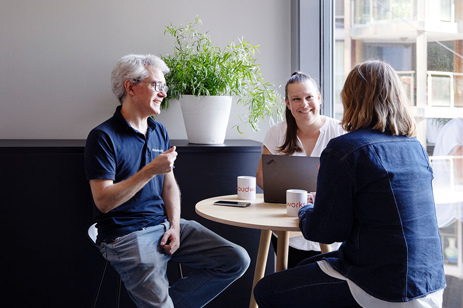AlexanderS, Nadine og Juliane i møte