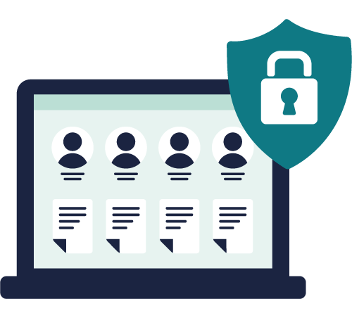 Illustration of a laptop with users and padlock symbolizing IAM resilience
